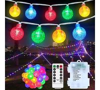 RJEDL Lucine Led Decorative A Batteria, 12M 100LED Catena Luminosa Con 8 Modi IP67 Impermeabile Controllo Remoto Luci Led A Batteria Para Halloween Navidad Interior Exterior Jardín Decoración.