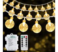 RJEDL Lucine Led Decorative A Batteria, 12M 100LED Catena Luminosa Con 8 Modi IP67 Impermeabile Controllo Remoto Luci Led A Batteria Para Halloween Navidad Interior Exterior Jardín Decoración.