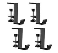 rjpbk Set di 4 Pezzi Camino Calze E Anelli Fiori, Decorazione Festa Natale con Scaffale Regolabile Porta Ghirlanda Regolabile per Camino,(Black)