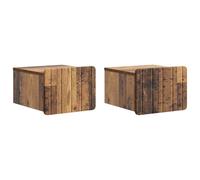 RJPLMFV Armadio da parete 2 pezzi in legno antico 33 x 34,5 x 24 cm | Legno per ingeniere, cassetto e vano, stile vintage, facile manutenzione, risparmio di spazio