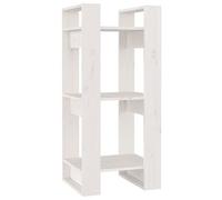 RJPLMFV Biblioteca bianca 41x35x91 cm pino massiccio | Da utilizzare come divisorio, cornice robusta, per libri e DVD, montaggio a parete incluso