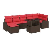 RJPLMFV Canape Jardin Modulare 8 Pezzi Poly Rattan Marrone