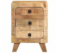 RJPLMFV Comodino 37 x 32 x 50 cm Legno Di Mango Massiccio Crudo