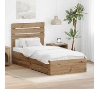 RJPLMFV Cornice per letto 90 x 190 cm, legno di ingegneria
