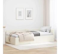 RJPLMFV Cornice per letto angolare in velluto crema, 90 x 190 cm