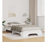RJPLMFV Cornice per letto bianco 90 x 210 cm in pino massiccio | Base a doghe inclusa, design moderno minimalista, facile da pulire, per camera da letto principale o per gli amici