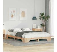 RJPLMFV Cornice per letto marrone, 140 x 220 cm, in pino massiccio | Base a doghe inclusa, design moderno, facile da pulire, per la camera da letto principale o gli amici