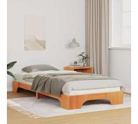 RJPLMFV Cornice per letto marrone 90 x 220 cm in pino massiccio | Base a doghe integrata, design moderno, facile da pulire, per la camera da letto principale o gli amici