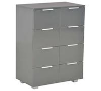 RJPLMFV Credenza ad alta lucentezza grigio 60x35x80 cm Legno Ingegneria 8 | Mobiletto da camera da letto, portaoggetti versatile, finitura lucida, facile da pulire, design moderno