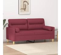 RJPLMFV Divano a 2 Posti con Cuscini Rosso Vino Couch Divano da ufficio Adatto per salotti 140 cm in Tessuto