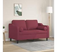 RJPLMFV Divano a 2 Posti con Cuscini Rosso Vino Divano da camera da letto Couch Adatto per salotti 120 cm in Tessuto