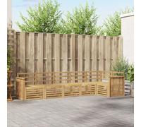 RJPLMFV Divano da giardino bianco 306 cm 6 pezzi legno acacia | Modulare, resistente alle intemperie, design moderno, facile da pulire, per terrazza o giardino