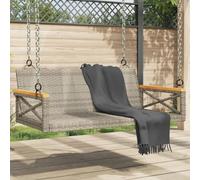 RJPLMFV Dondolo Poly Rattan Grigio 109x62x40 cm