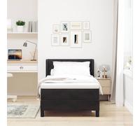 RJPLMFV Letto a molle con testiera nera, 200 x 100 cm