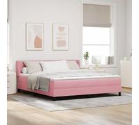 RJPLMFV Letto a molle con testiera rosa, 200 x 180 cm
