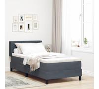 RJPLMFV Letto a Molle Grigio Scuro 200 x 90 cm Velluto
