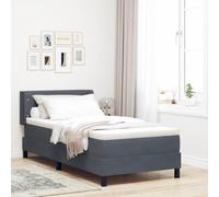 RJPLMFV Letto a Molle Grigio Scuro 200 x 90 cm Velluto