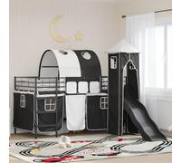 RJPLMFV Letto a soppalco per bambini, in metallo, 107 x 203 cm, colore: Nero