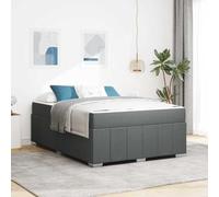 RJPLMFV Letto con Materasso 140x200 cm Grigio Scuro Tessuto