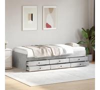 RJPLMFV Letto Giorno 2 in 1 con Cassetti Grigio Calcestruzzo 100x200 cm | Divano Letto Multiuso, 6 Cassetti Conservazione, Telaio Legno Ingegneria, Senza Materassi