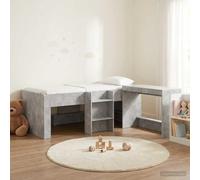 RJPLMFV Letto rialzato per bambini, scrivania, 2 pezzi, grigio cemento