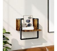 RJPLMFV Mensola a Parete con Asta Rovere Fumo Mensole a Muro Mensole da Parete for bagni 30x25x30 cm