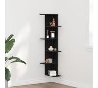 RJPLMFV Mensola d'angolo Nera in Rovere Mensole da Bagno Mensole Decorative for cucine 36,5x36,5x140 cm in Legno Ingegnerizzato