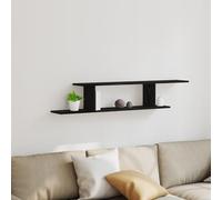 RJPLMFV Mensola TV da parete nera in rovere Mensole per Soggiorno Mensole a Muro for cucine 125x18x23 cm in legno ingegnerizzato