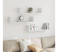 RJPLMFV Mensole a Parete 3 pz Bianche Mensole da Parete for bagni 80x18x18 cm in Truciolato