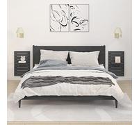 RJPLMFV Mensole da Letto a Parete 2 pz Grigio Legno Massello di Pino Mensole per Camera for cucine