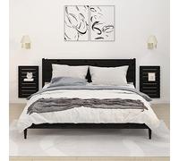 RJPLMFV Mensole da Letto a Parete 2 pz Nero Legno Massello di Pino Mensole da Parete for soggiorni