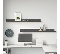 RJPLMFV Mensole da Parete 2 pz Grigio Mensole da Bagno for cucine 110x11x9cm Legno Massello di Pino