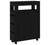 RJPLMFV Mobile bagno da parete 65 x 23 x 87 cm in legno di ingegneria | Conservazione verticale da parete, finitura elegante, panno umido, scomparti per asciugamani e prodotti, design