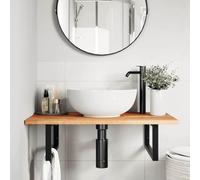 RJPLMFV Mobile da bagno in acacia, 80 x 50 x 2 cm