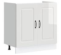RJPLMFV Mobile sotto Lavello Bianco Lucido 80x46x81.5 cm