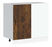 RJPLMFV Mobile sotto Lavello Legno Ingenierie Chene Fumo | Gambe regolabili, comode porte, facili da pulire, grandi dimensioni da cucina