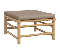 RJPLMFV Poggiapiedi da giardino in bambù con cuscino tortora | Confortevole Cuscino Imbottito, Design Modulare, Durevole Per Esterni, Facile Da Spostare