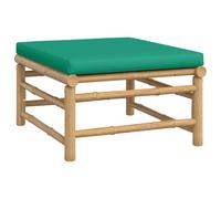 RJPLMFV Poggiapiedi da giardino in bambù con cuscino verde | Modulare E Mobile, Cuscino Imbottito, Per Soggiorno Esterno, Istruzioni Di Montaggio Incluse