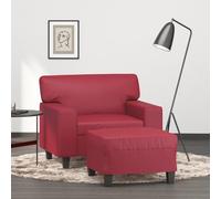 RJPLMFV Poltrona con Poggiapiedi Rosso Vino Divano per Soggiorno Divano multifunzionale Adatto per salotti 60 cm in Similpelle