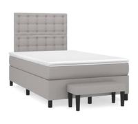 RJPLMFV Rete a doghe 120 x 190 cm con materasso grigio chiaro