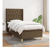 RJPLMFV Rete a doghe con materasso 80 x 200 cm, marrone scuro