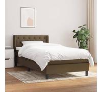 RJPLMFV Rete a doghe con materasso 80 x 200 cm, marrone scuro
