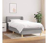 RJPLMFV Rete a doghe con materasso, 90 x 200 cm, colore: Grigio