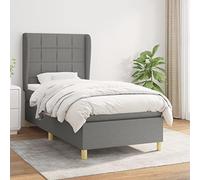 RJPLMFV Rete a doghe con materasso grigio scuro 80 x 200 cm
