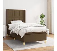 RJPLMFV Rete a doghe con materasso marrone scuro 100 x 200 cm