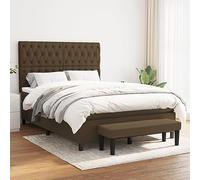 RJPLMFV Rete a doghe con materasso marrone scuro 140 x 190 cm