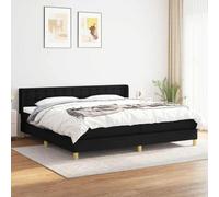 RJPLMFV Rete a Doghe con Materasso Nero 200x200 Cm Tessuto