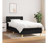 RJPLMFV Rete a doghe e materasso, 80 x 200 cm, colore: Nero | Tessuto traspirante, testa regolabile, molle insacchettate, supporto schiena e pancia