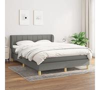 RJPLMFV Rete letto con materasso 140 x 200 cm, grigio scuro