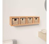 RJPLMFV Scaffale a Muro con Cestini Mensole per Camera Mensole da Soggiorno for cucine 62x18x16 cm Legno Massello Noce